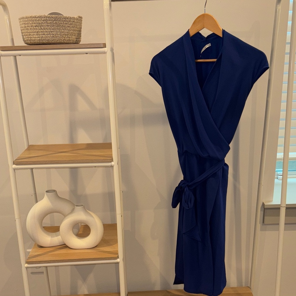 MM LaFleur Royal Blue Wrap Dress Size S